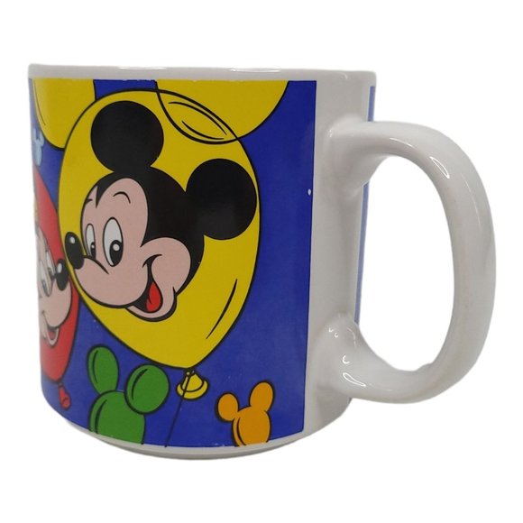 Vintage Disney Mickey Minnie Mouse Coffee Cup 10 Oz Mug Pluto Goofy Donald - Picture 8 of 11